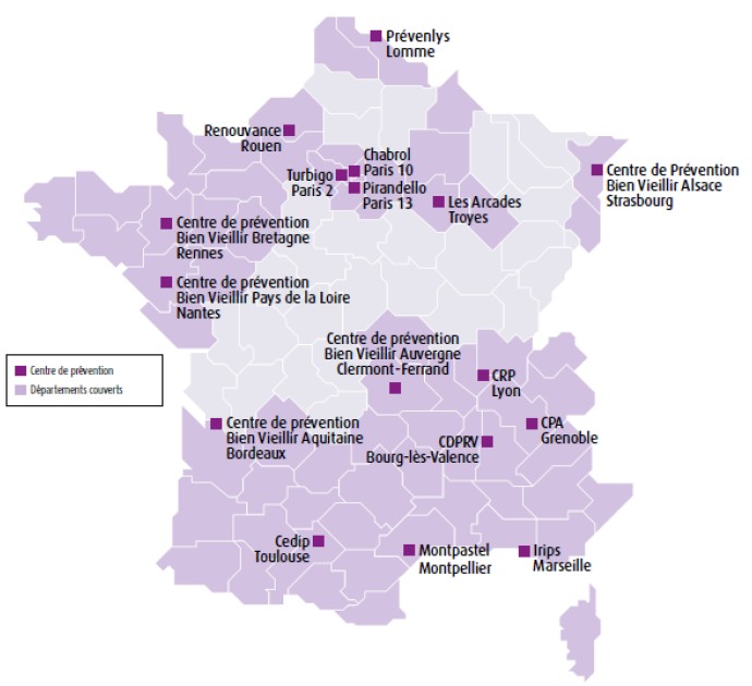 Carte centre de prévention